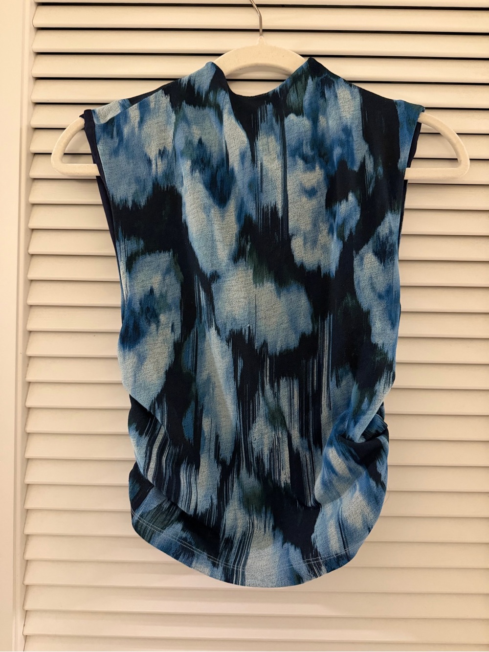 Abercrombie & Fitch Blue Multitone Mock Neck Sleeveless Top